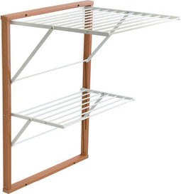 Arredamenti Italia 648 KEVIN - Houten Handdoekrek - Inklapbaar - 11 m Drooglengte - Kersenhout