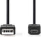 Nedis USB-Kabel - USB 2.0 - USB-A Male - USB Micro-B Male - 0.50 m - Zwart