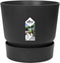 Elho Greenville Rond 55 - Grote Bloempot Buiten - Waterreservoir - 100% Gerecycled Plastic - Ø 55 x H 50 cm - Living black
