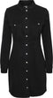 Noisy May NMJOY L/S DRESS SU033BL - Denim jurk - Knoopsluiting - Zwart - M