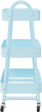 vidaXL - Opbergtrolley - 3-laags - 42x41,5x77 - cm - staal - blauw