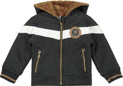 Dirkje Jongens Vest - Vest met badge - Maat 104 - Antraciet/off white