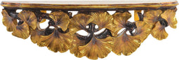 Planken DKD Home Decor Gouden Blad van een plant Hars 46 x 11,5 x 14 cm