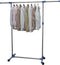 vidaXL - Kledingrek - verstelbaar - 165x44x150 - cm - roestvrij - staal - zilver