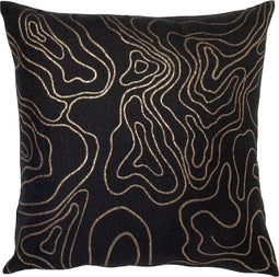 Dutch Decor RIVER - Kussenhoes 45x45 cm - Raven - zwart - met rits - zonder binnenkussen