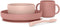 , Siliconen servies, met zuignap, 4-delig, kom + bord + mok + lepel, antislip, stapelbaar, vaatwasma