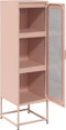 vidaXL - Hoge - kast - 36x39x123 - cm - koudgewalst - staal - roze