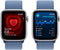 Apple Watch SE (2023) - Smartwatch - GPS + Cellular - 44mm - Geweven sportbandje - Zilver (Blauw)