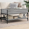 vidaXL - Salontafel - 100x50x50 - cm - bewerkt - hout - en - metaal - grijs - sonoma