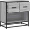 vidaXL - Nachtkastje - 60x31x60 - cm - bewerkt - hout - en - metaal - grijs - sonoma