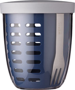 Mepal - Ellipse fruit & veggie pot - 600 ml - Incl. vorkje - Nordic denim