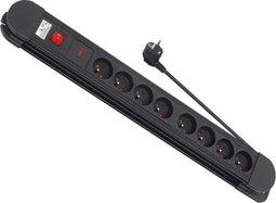 Stekkerdoos 8 contactdozen met penaarde kinderbeveiliging Maclean MCE11