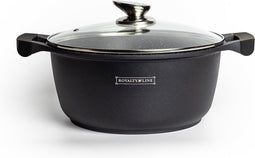 Royalty Line® BS20M Braadpan Inductie - Ø 20 cm / 2.5 Liter Soeppan Inductie - Kookpan Met Antiaanbaklaag - Pan Voor Alle Warmtebronnen - PFOA Vrij - Braadpan Met Deksel - Zwart