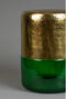 Dutchbone Cave - Bijzettafel - Gekleurd glas en messing - Groen/Goud