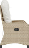 vidaXL - Ligbed - met - Kussen - Beige - Poly - Rattan