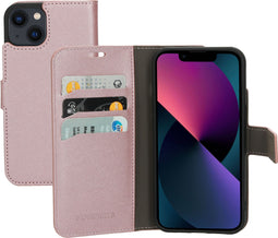Mobiparts iPhone 13 - Wallet Case - Saffiano motief - Roze