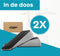Moeve Deurstopper - Deurstoppers voor Binnen & Buiten - Rubber / RVS - 3,3 x 5 x 12 cm - Zilver (2 stuks)