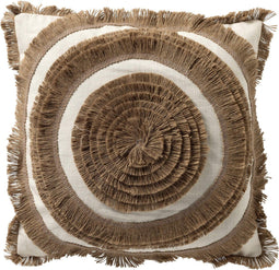 Dutch Decor LEI - Kussenhoes 45x45 cm - Natural - bruin - met rits - zonder binnenkussen