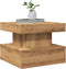 vidaXL - Salontafel - met - LED-verlichting - 50x50x40cm - artisanaal - eikenkleur