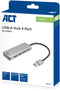 ACT AC6121 - USB-A hub - 4x USB-A 5Gbps met USB-C power poort - Aluminium