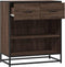 vidaXL - Dressoir - 68x35x76 - cm - bewerkt - hout - bruin - eikenkleur