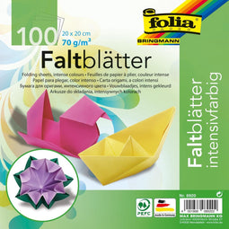Vouwblaadjes Folia 70g/m² 20x20cm assorti pak à 100 vel