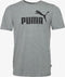 PUMA ESS Logo Tee - Regular fit - Rib crew neck - Medium Gray Heather - Maat S