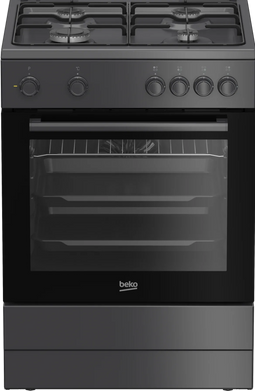 Beko FBM6202ANL - Vrijstaand Fornuis - Dual Fuel 4 Gasbranders - Anthraciet