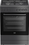 Beko FBM6202ANL - Vrijstaand Fornuis - Dual Fuel 4 Gasbranders - Anthraciet