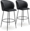 tectake® Luana - Barkrukken - Fluwelen bekleding - Ergonomisch design - Zwart (set van 2)