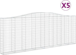 vidaXL - Schanskorven - 5 - st - gewelfd - 400x30x140/160 - cm - ijzer