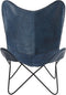 Light & Living Vlinderstoel Butterfly - Buffel Leder - Blauw