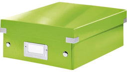 Leitz WOW Click & Store Kleine Kartonnen Opbergdoos Met Deksel - Ruimtebesparende Sorteerdoos Met Vakjes - 22 x 10 x 28.2 Cm (BxHxD) - Groen