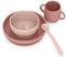 , Siliconen servies, met zuignap, 4-delig, kom + bord + mok + lepel, antislip, stapelbaar, vaatwasma