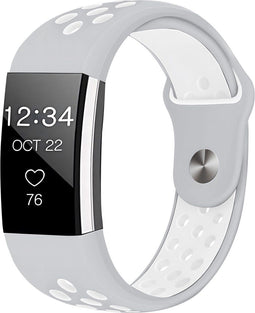 iMoshion Bandje Geschikt voor Fitbit Charge 2 - iMoshion Siliconen sport band ronde drukknoop zonder pinnetje - Grijs