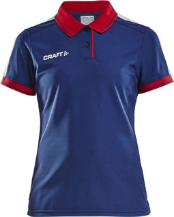 Craft Pro Control Polo Dames - Sportpoloshirt - Korte mouw - Marine / Rood - M