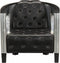 vidaXL Fauteuil luchtvaartstijl echt leer zwart