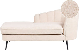ALLIER - Chaise longue - Lichtbeige - Rechterzijde - Bouclé