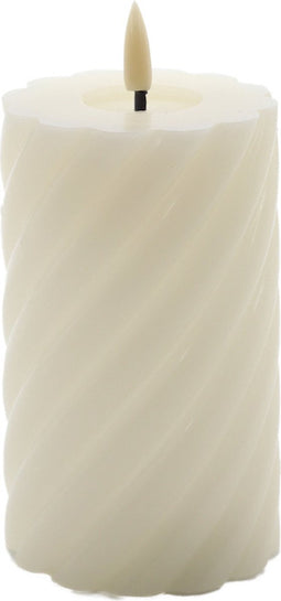 swirl led kaars ivoor 12,5x7,5cm