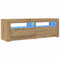 vidaXL - Tv-meubel - met - LED - 120x35x40 - cm - bewerkt - hout - artisanaal - eiken