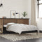 vidaXL - Bedframe - bewerkt - hout - en - metaal - zwart - 100x200 - cm