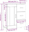 vidaXL - Dressoir - 69,5x34x90 - cm - bewerkt - hout - sonoma - eikenkleurig