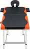 vidaXL - Massagetafel - inklapbaar - 2 - zones - aluminium - zwart - en - oranje