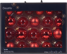 Kerstbal glas d7 cm krd ass 21st I kerst