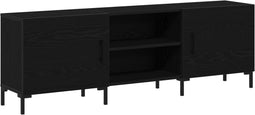vidaXL - TV-meubel - Zwart - Eiken - 150x30x50 - cm - Engineered - Hout