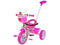 Driewieler met duwstang - 95x48x90cm - met fietsmandje - roze
