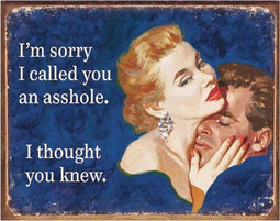 Metalen Wandbord - Thought You Knew – Retro - 41 x 32 cm – Eenvoudig Te Bevestigen