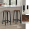 tectake® Barkruk Corby - Set van 2 - Ronde Bistrokruk - Industrieel design - MDF-hout - Donkerbruin (set van 2)