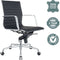 Feel Furniture - Luxe Executive bureaustoel van 100% rundleer - Lage rugleuning - Zwart