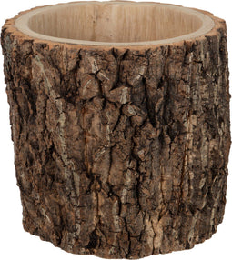 J-Line Bloempot Rond Paulownia Schors Bruin Medium - Ø 27.50 cm